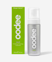 Load image into Gallery viewer, oodee halo purifying foaming cleanser with rice protein and prickly pear - allergen neutral skincare products
